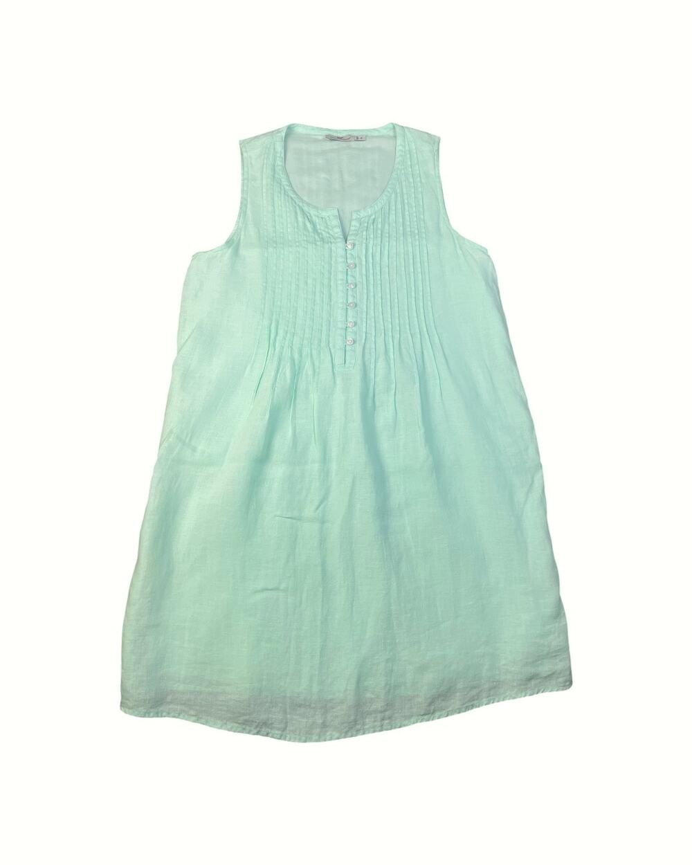 Vineyard Vines Women’s Medium Light Seafoam Colored Linen Sleeveless Dress